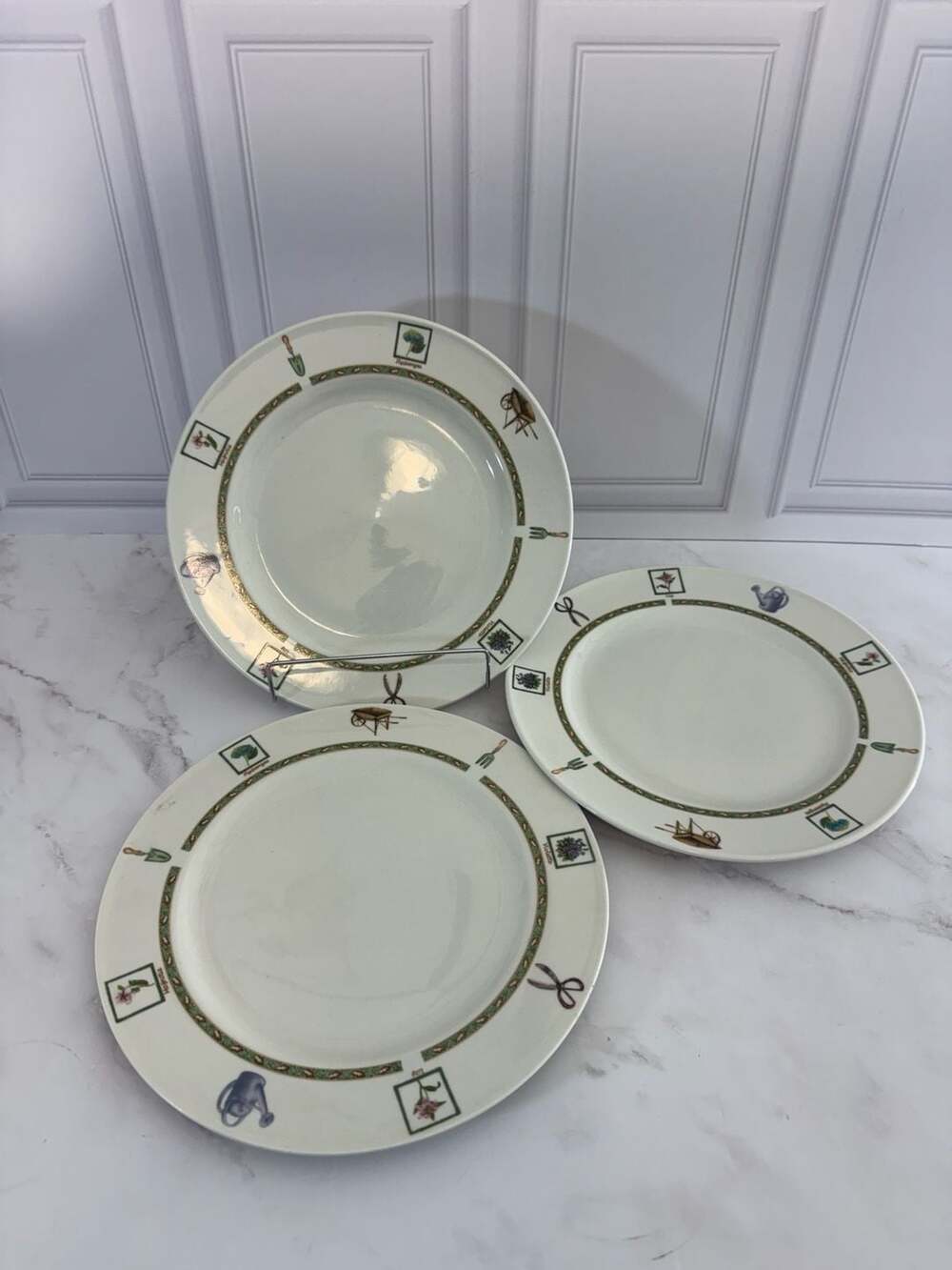 Royal Norfolk Greenbriar Garden Dinner Plates Set of 3